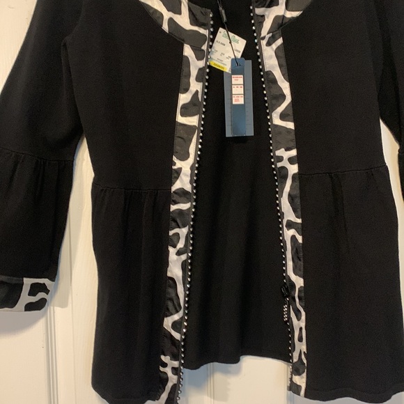 Fontana Crystal Zippered Cardigan Jacket / NWT - Picture 5 of 12